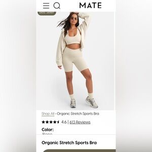Women's Organic Stretch Sports Bra - Bone